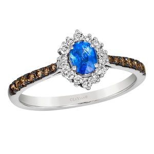 Le Vian Ring featuring Blueberry Sapphire Chocolate Diamonds Vanilla Gold